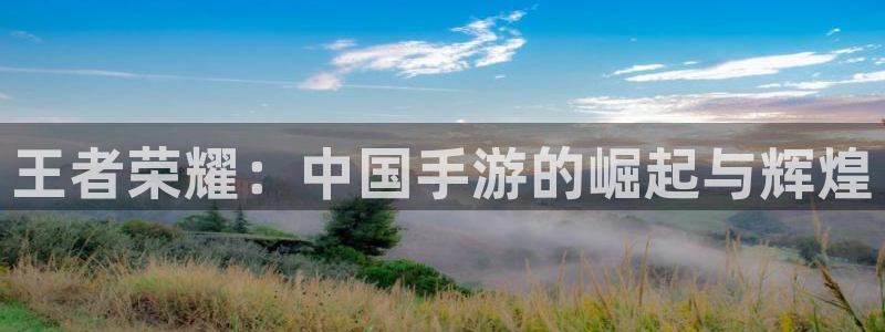 恒盛娱乐官网：王者荣耀：中国手游的崛起与辉煌